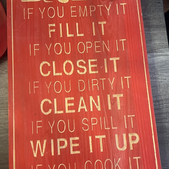 Red Kitchen Rules Sign - Picture 2 of 2